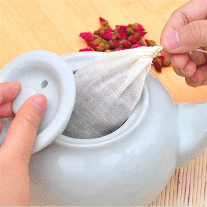10 шт. большие хлопковые муслиновые многоразовые сумки на шнурке для мыла травяной чай