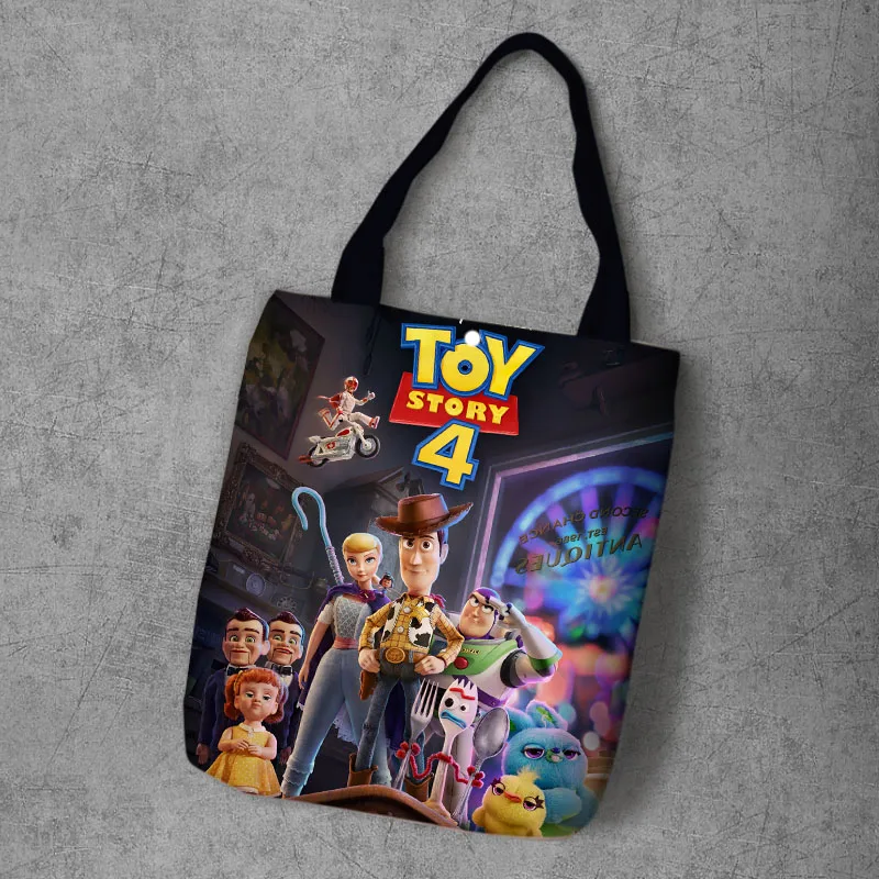 Toy Story 4 форки 3D печать холст хозяйственная сумка хозяйственная сумки 34*40 см дети Рождество День рождения подарок сумка - Цвет: 34x40cm