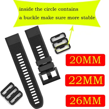 

watch band keeper for Garmin Fenix 5 6 5S 6S 5X Plus 6X Pro silicone Rubber ring replacement wristbands buckle holder 26 22 20mm