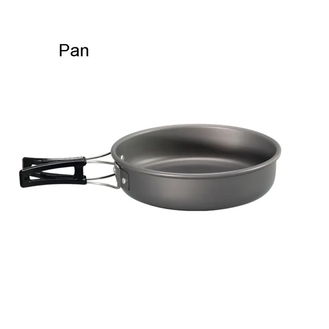 Stainless Steel Pan Pot Outdoor Camping Hiking Picnic Cooking Bowl Cookware Set