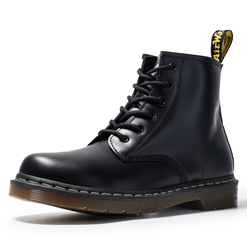 Men Shoes Fashion Genuine Leather Ankle Martin Boots for Women Casual Dr Motorcycle Shoes Warm Winter Men Boots Zapatos Mujer