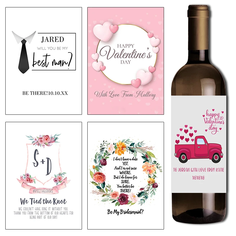 20pcs Will You Be My Best Man Custom Wine Labels Personalized Valentine's Day Wine Bottle Stickers Birthday Party Diy Favors