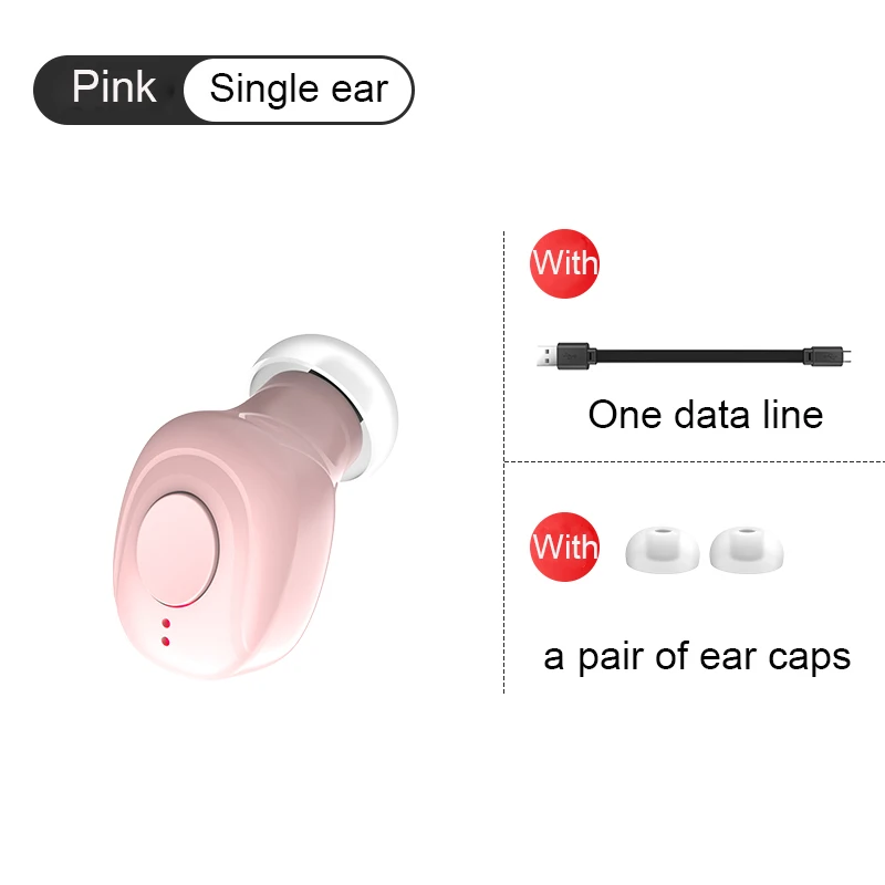 X18 TWS Bluetooth V5.0 наушники беспроводные наушники стерео Спортивные Беспроводные наушники-вкладыши гарнитура 3600 мАч Мощность для iPhone 11 - Цвет: pink Single ear