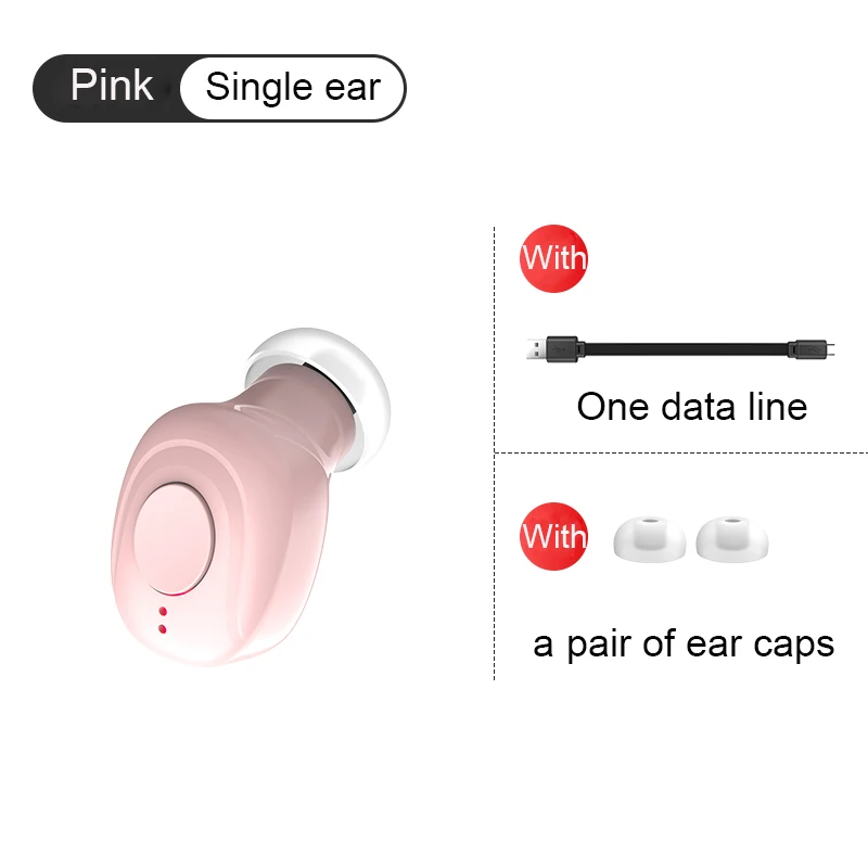 pink Single ear X18 TWS Bluetooth V5.0 наушники беспроводные наушники стерео Спортивные Беспроводные наушники-вкладыши гарнитура 3600 мАч Мощность для iPhone 11 - Цвет: pink Single ear