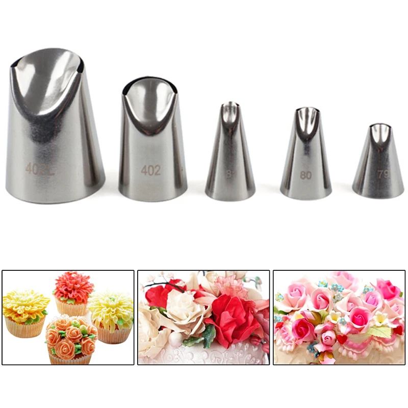

5Pcs/Set chrysanthemum Flower Icing Piping Nozzles Tips Cake Decoration Tools Kitchen Pastry Cupcake Baking Pastry Tools