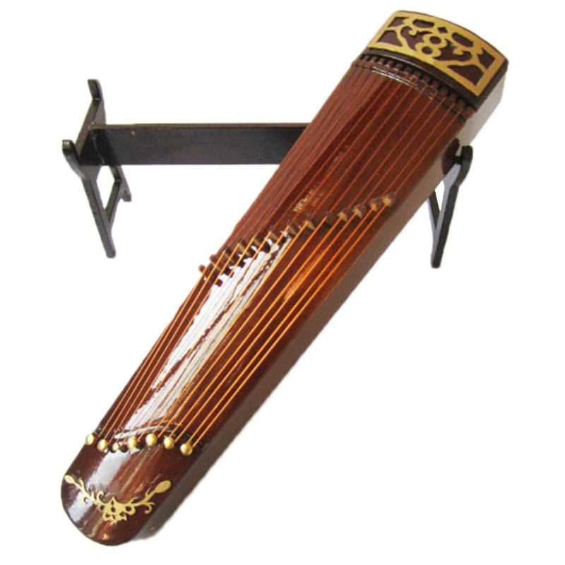 

Mini Guzheng Model Chinese Traditional Zither Musical Instrument Collection Decorative Ornaments Model Gift With Case Stand