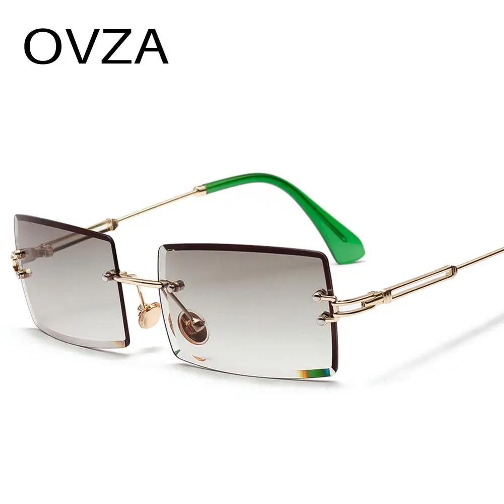 OVZA 2019 Новые солнцезащитные очки без оправы для женщин брендовые дизайнерские