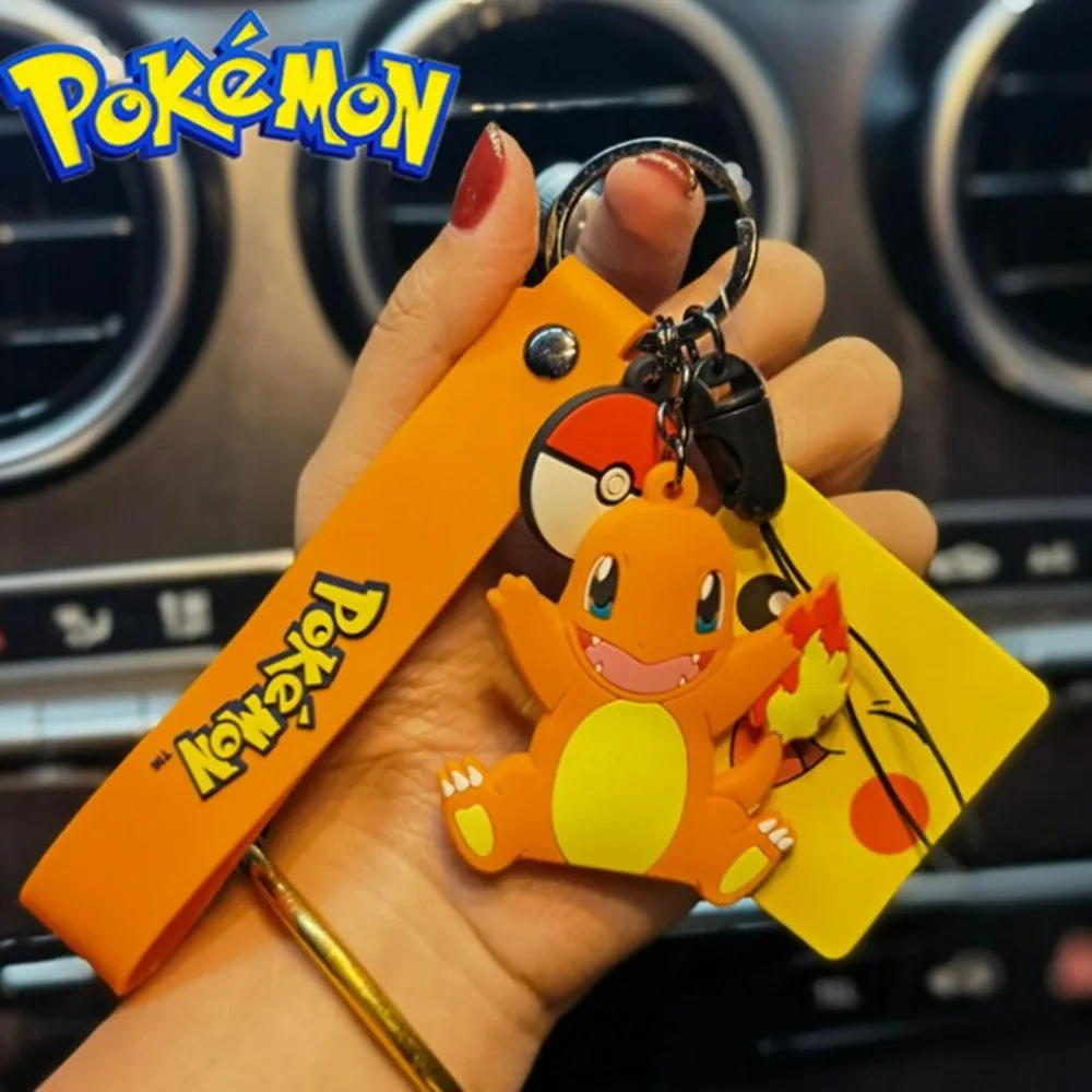 Original Poke mon Pikachu Figures Fashion Cartoon Keychain Pendant Model Toys 
