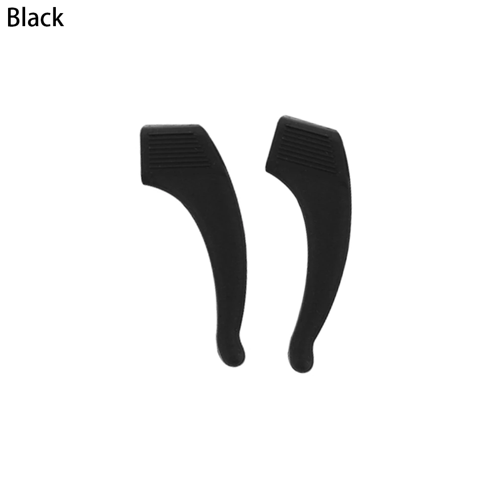 1Pair New Silicone Glasses Ear Hooks Glasses Holder Soft Anti Slip Fixed Leg Grip Temple Tip Outdoor Sports Eyewear Accessories - Цвет: black