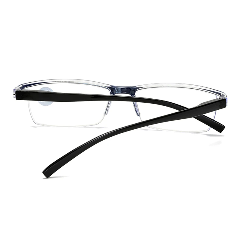LongKeeper Men Reading Glasses Anti Blue Light Computer Eyeglasses Women Ultralight Semi-Rimless Prescription Eyewear+1.0~+4.0