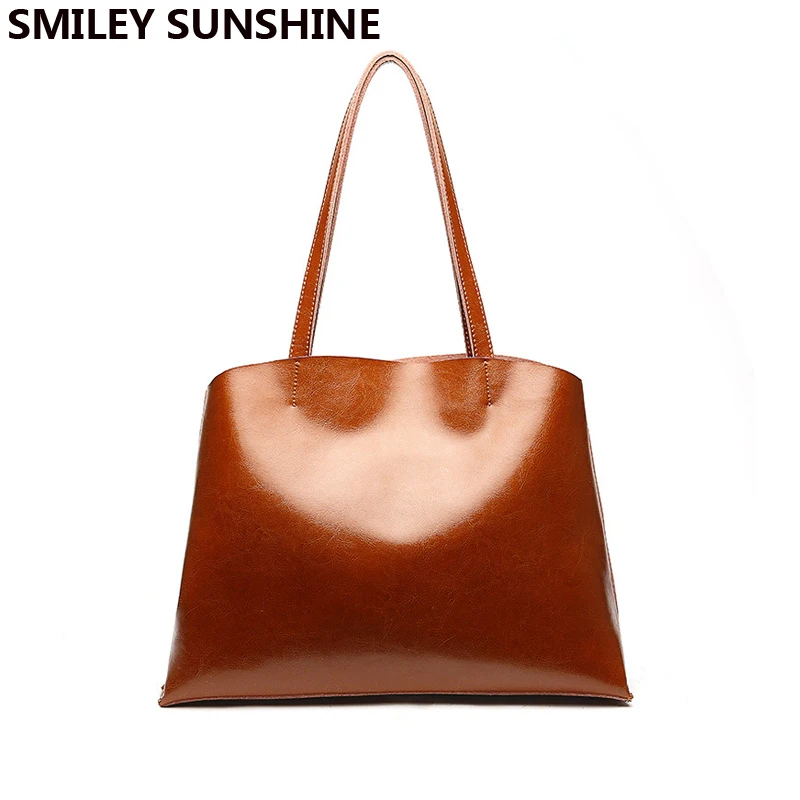SMILEY SUNSHINE женские сумки на плечо из натуральной кожи 2018 большие винтажные кожаные