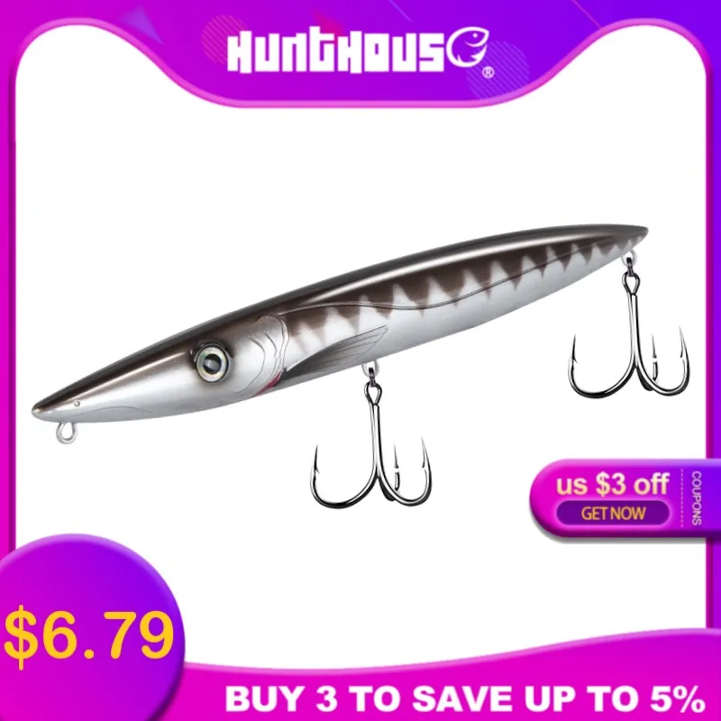 

Hunthouse seawater leurre walk dog pencil lure 195mm 44g long cast pencil stickbait fishing bluefish topwater lures don belone