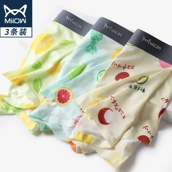 

Sexy ice Silk Underwear Men Lovely Cartoon Print Boxer shorts Homme Male Comfortable Underpants Men's Boxers Breathable Panties
