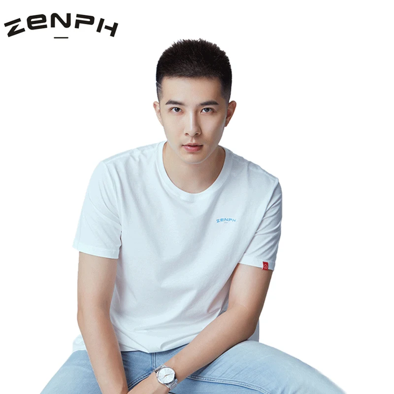 

Zenph Men Summer T-shirt Short Sleeve O-neck Quick-Drying Shirt Breathable Flexible Tee Tops Black White Sport Shirt