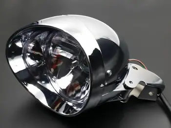 

Motorcycle Bullet Headlight + Bracket Mount Adapter Cruiser Chopper Touring X
