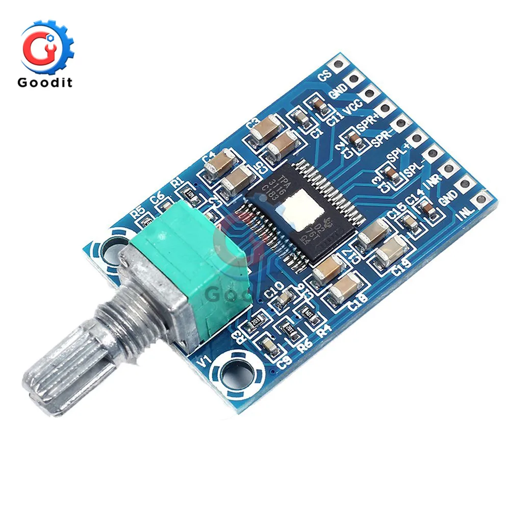 TPA3116 D2 модуль усилителя 2X50W плата цифрового стерео аудио DC 12-24V w/потенциометр с