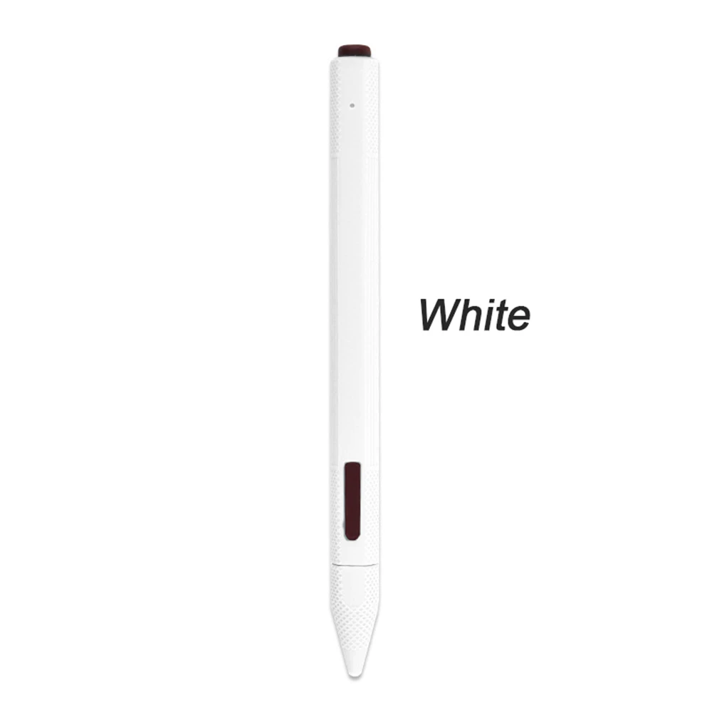 white 1 шт. мягкий силиконовый стилус защитный чехол планшет стилус полный защитный чехол держатель для обертки сумка для поверхности стилус - Colors: white