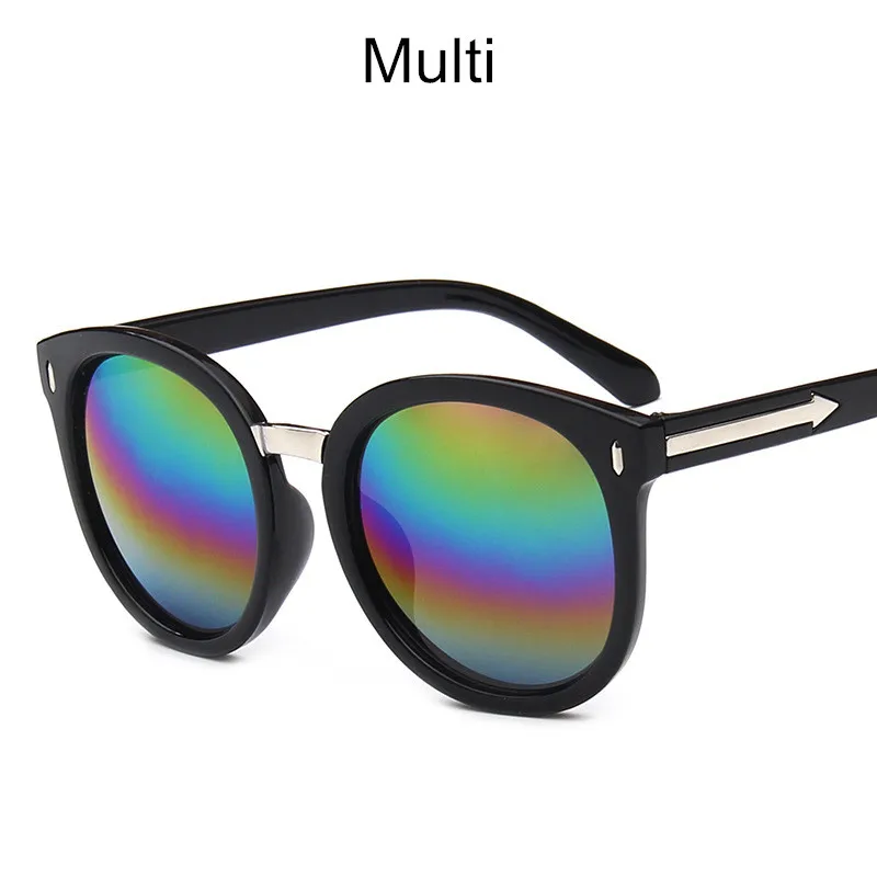 KOTTDO, винтажные круглые негабаритные солнцезащитные очки, женские ретро роскошные женские солнцезащитные очки, классические очки, женские солнцезащитные очки, фирменный дизайн - Цвет линз: multi