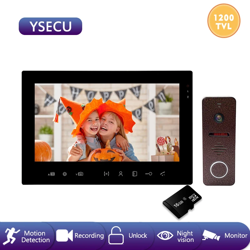 Видеодомофон YSECU устройство связи с дверным звонком экран 7 дюймов 1200TVL