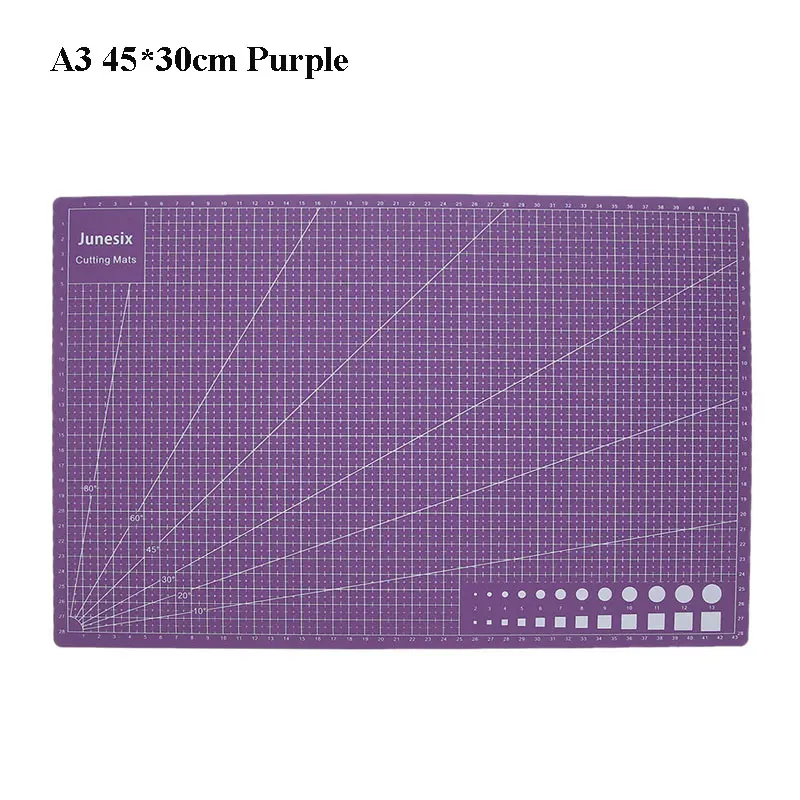 A3 Purple A3 коврик для резки ПВХ двусторонний нескользящий коврик для резки DIY самовосhealing вающаяся Лоскутная разделочная доска тканевые бумажные инструменты 450*300 м - Цвет: A3 Purple