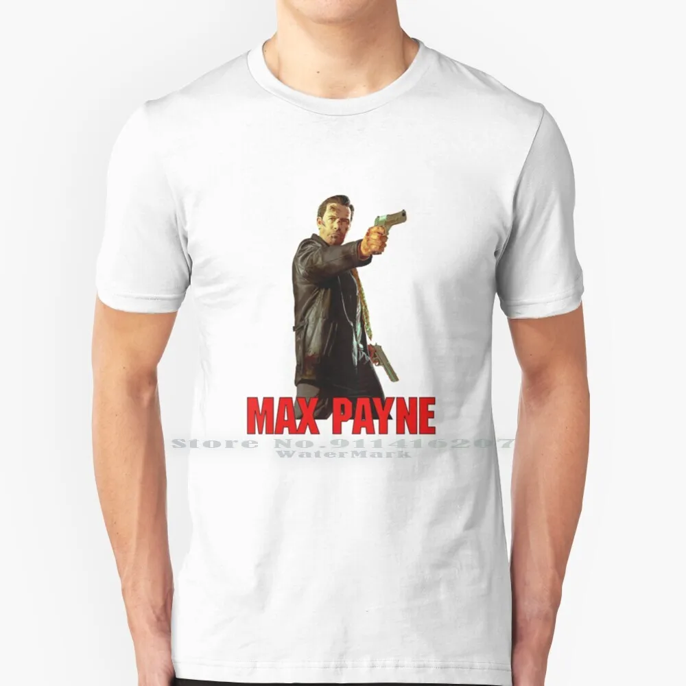Max Payne T Shirt 100% Puro Cotone Max Payne Gaming Videogiochi