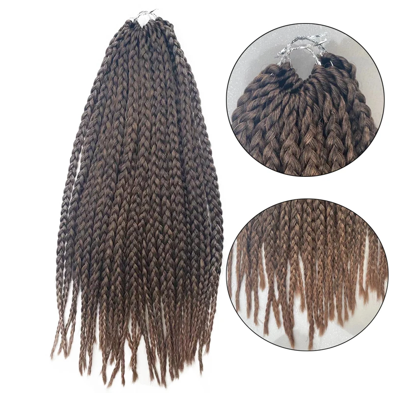 Trenzas trenzadas de alta calidad, extensiones de cabello sintético de ganchillo, marrón, Rubio, gris, Borgoña, Ombre