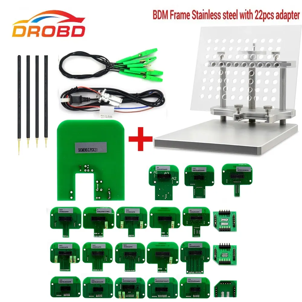 

22pcs BDM adapters KTAG KESS KTM Dimsport BDM Probe Adapters Full Set LED BDM Frame ECU RAMP Adapter Steel LED BDM Frame Stainle