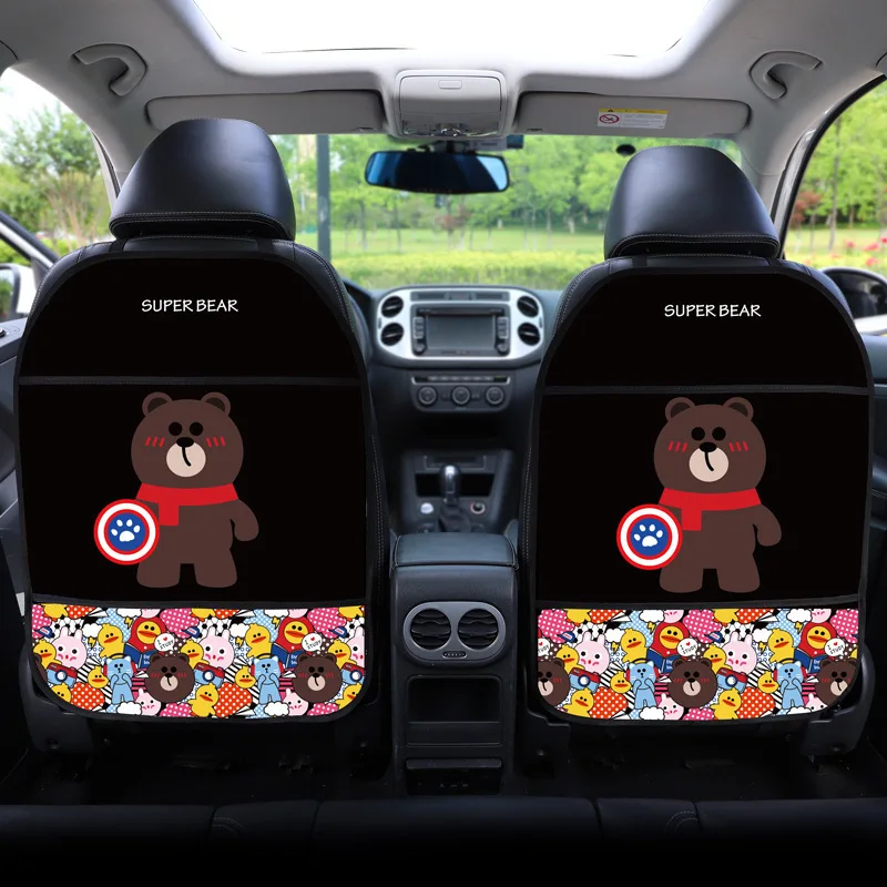 

Car Seat Back Protectors Back of Seat Organizers Protective Car Seat Cartoon Cover for Kids,Anti-dirt Mat, Waterproof Car Cushio