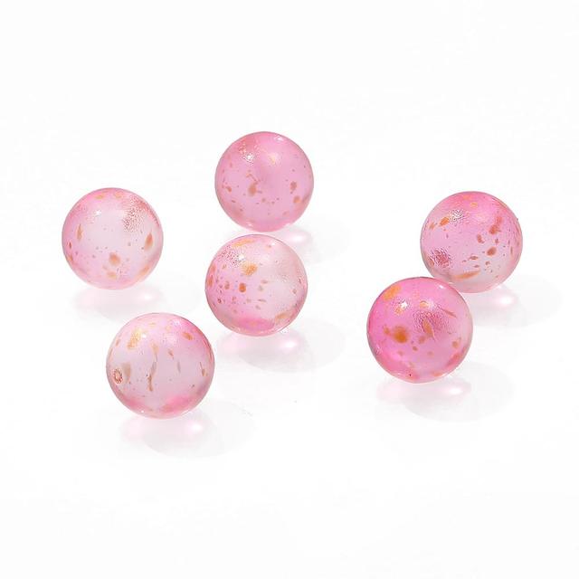 Round Glass Beads No Hole Gold Dust Loose Bead For DIY Decoration Jewelry Making Accessories Display Cabinet Decor Beads