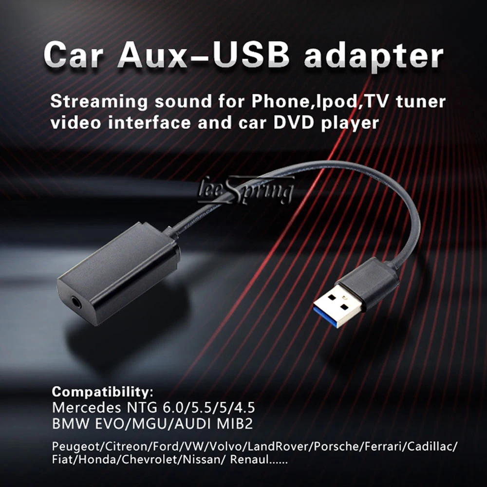 Car USB AUDIO BOX TO AUX 3.5mm Adapter FOR Mercedes Benz NTG5.0/5.1/5.5/6.0