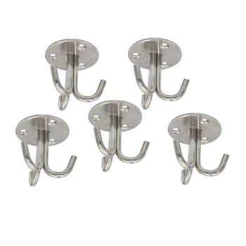 

5 Pcs Stainless Steel Up Hook, Ceiling Hook Wall Cabinet Towel/Coat Hook Three Fork Hook, Home Decoration Up Hook