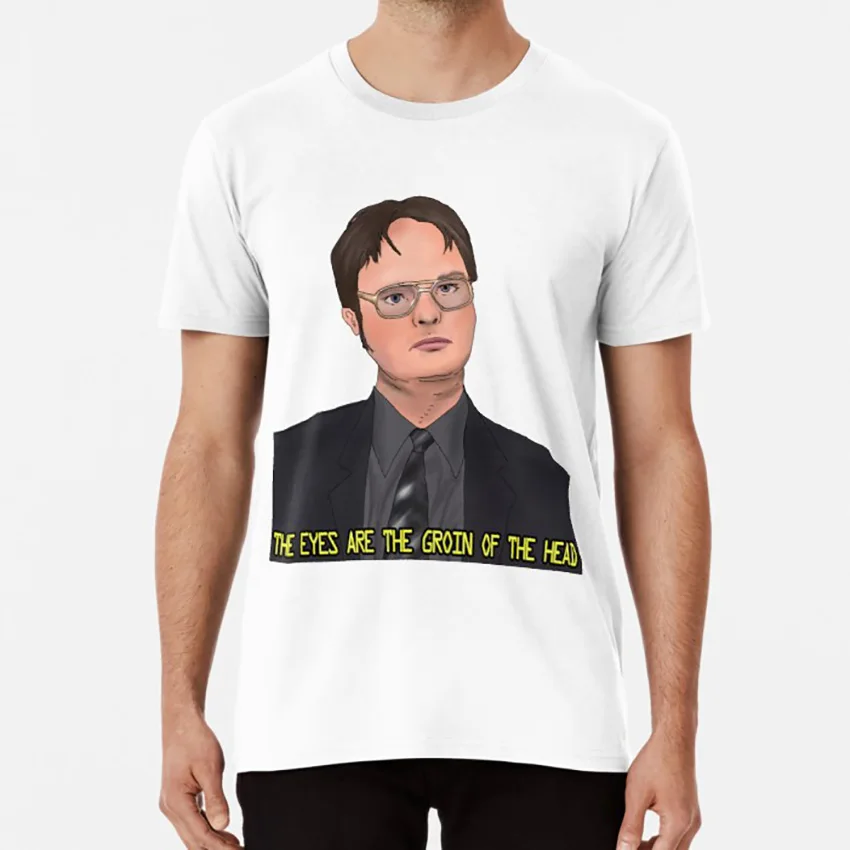 The Eyes is Groin Of Head T Shirt Office Quotes Us Dwight Schrute Fan Art Fun Funny | Мужская одежда