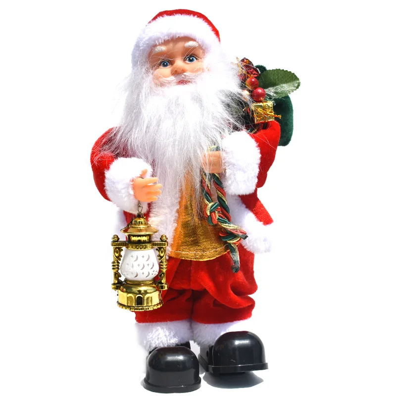 New Arrivals Christmas Stuffed Santa Claus Toys with Jingle Bell & Lamp Best for Children Christmas Gift