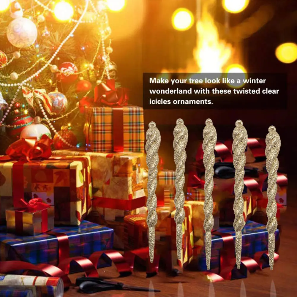 13 см, 12 шт., рождественское моделирование, рождественская елка, Висячие орнаменты, поддельные сосульки, зимние вечерние украшения для дома
