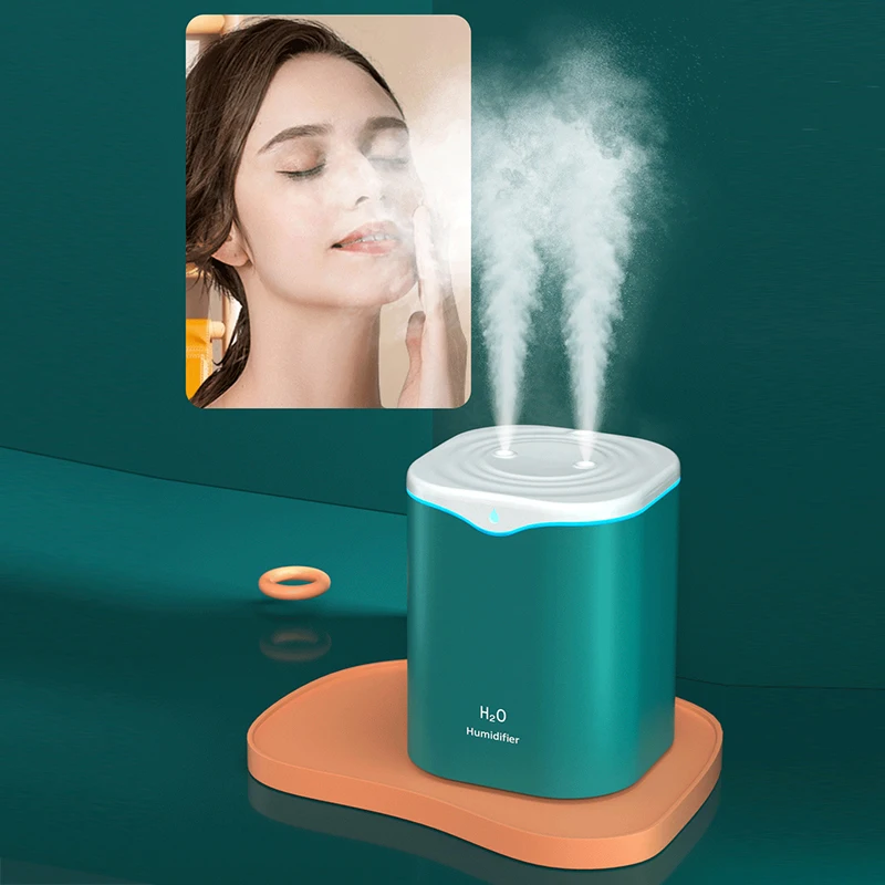 2000ML USB Air Humidifier Double Spray Port Essential Oil Aromatherapy Diffuser Cool Mist Maker Fogger for Home Office 4