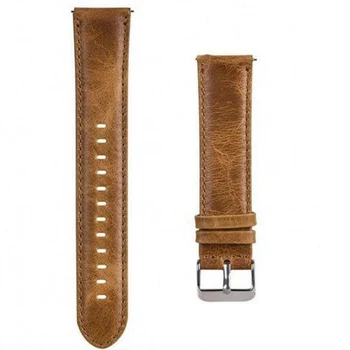 

22Mm Leather Adjustable Smart Bracelet Wrist Strap Watch Band Replacement for Samsung Gears3/Huawei Gt/2Pro Light Brown