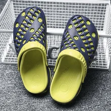 Г., летняя новая стильная пористая обувь мужские сандалии с закрытым носком легкие пляжные шлепанцы на мягкой подошве, большие размеры