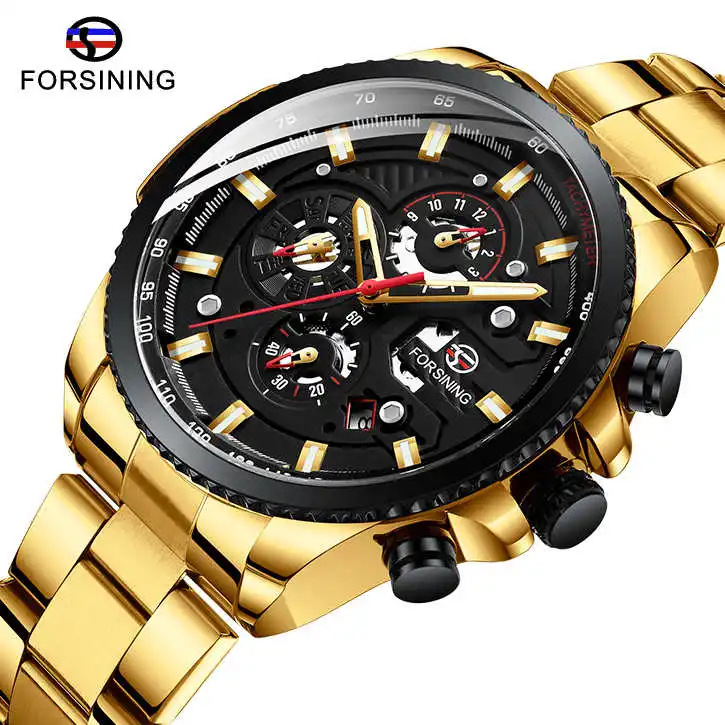 

Men Watches Forsining Hot New Business Fashion Mechanical Automatic Watch Self-Movement Full Stainless Strap Wristwatch for Mens