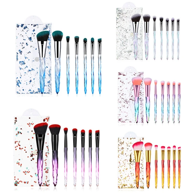 

Crystal Makeup Brushes Synthetic Bristles Powder Foundation Blush Concealer Eye Shadow Eyebrow Brush Ideal Make Up Tools