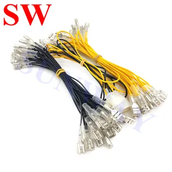 

2 sets Arcade led push button 12v cable 6.3mm terminal wire harness with daisy chain GND cables for 16pcs Arcade Push buttons