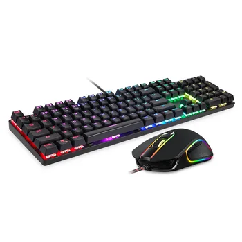 

New Arrival RGB Mechanical Wired Gaming Keyboard Optical Mouse Combo with LED Backlight for PC Laptop