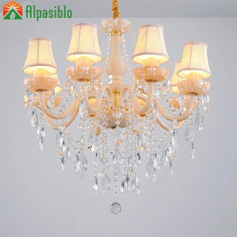 

Люстра современная хрустальная K9 стеклянная лампа для гостиной свеча подвесной светильник Е14 светодиодный шампанское Хрустальная люстра для столовой