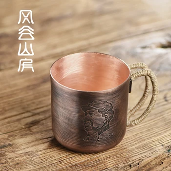 

Handmade retro pure copper tea cup household creativity coffee tea water cup mug 380ml