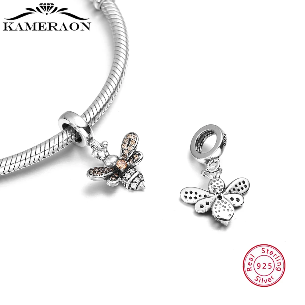 

925 Sterling Silver Bee Charm Suitable for Feminine Bracelet Necklace Cute Charm DIY Jewelry Girlfriend Gift
