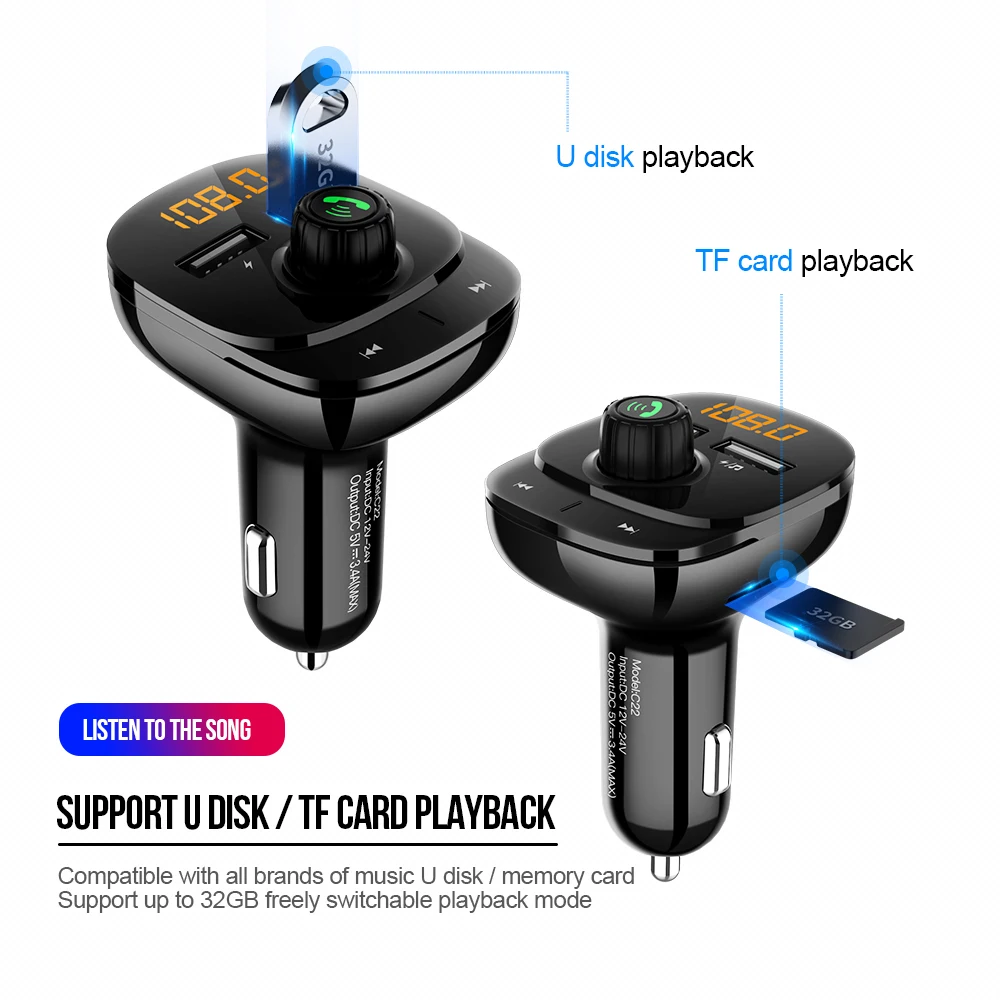 Vehemo Dual USB 3.1A Bluetooth fm-передатчик автомобильное зарядное устройство с поддержкой Bluetooth автомобильный комплект беспроводной проигрыватель Смарт MP3