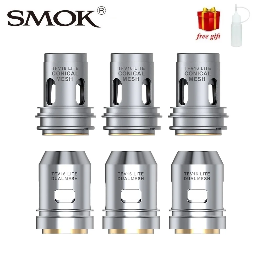 3 шт./упак. SMOK TFV16 Lite катушки 0.2ohm конический сетки 0.15ohm двойной сетки извилистый е Замена сигарет катушки для TFV16 Lite G-priv 3