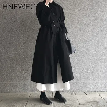 

Lapel Trench Coat for Women Solid Color Wild Cotton Ladies Windbreaker Autumn New 2020 Casual Women Clothing Y631