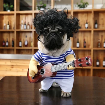 

Behogar M/L/XL Pet Guitar Costume Funny Dog Cat Clothes for Halloween Christmas Birthday Cosplay Parties Clothing Supplies