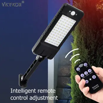 

60LED/120COB Solar Wall Light IP65 Waterproof PIR Motion Sensor Wall Lamp with Remote Control Street Light Outdoor Garden Lamp