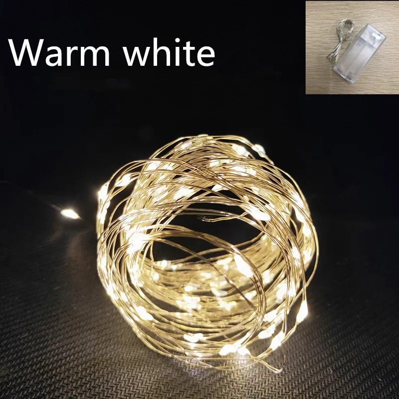 box warm Светодиодный гирлянда, гирлянда со снежинками, сказочные огни на батарейках, висячие украшения, Рождественская елка, новогодний домашний декор, Navidad - Цвет: box warm